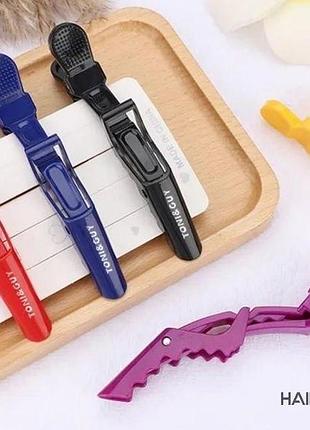 Затискач для волосся "крокодил", 1 шт. фіолетовий