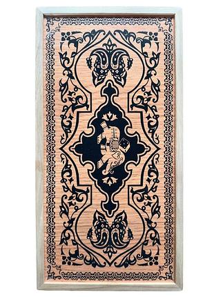 Дерев'яні нарди "слон" 50x50 см. ручна робота (не наклейка) з кубиками та фішками 50см.