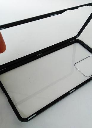 Магнитный чехол для samsung a52(а525) чехол на самсунг а52 одне скло металл и закаленное стекло, черный