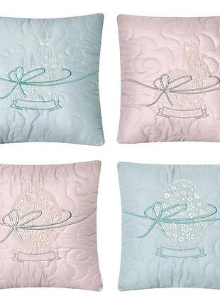 Набор декоративных подушек 40x40 см 4 шт великодний ideia, подушка с вышивкой, праздничный декор