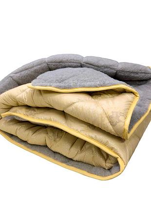 Ковдра зима зі штучним сірим хутром верблюд 195х205