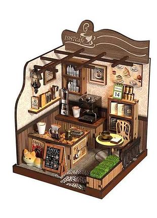 Румбокса загородная кофейня country café diy mini house kit roombox aw01-001