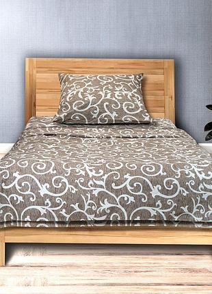 Постельное белье "белые вензеля" 145х205, наволочка 50х70