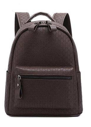 Стильный женский рюкзак из эко-кожи коричневый