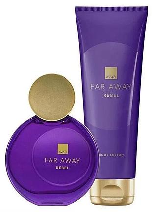 Avon набір far away rebel з 2 продуктів оновленний дизайн женский сладковатый аромат