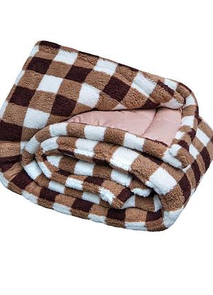 Одеяло-плед "тэдди комфорт" бежево коричневий 165×200 см (+\ - 5 cм)
