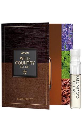 Пробный образец туалетной воды avon wild country на открытке 0,6 мл