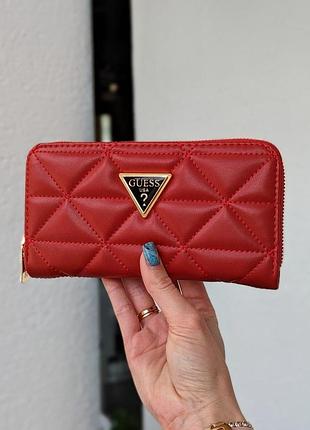 Кожаный портмоне для женщины брендовый кошелек для девушки guess женский бумажник гесс