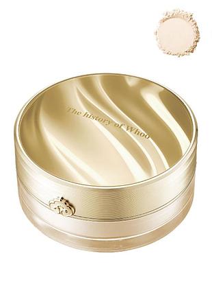 Люксовая пудра с жемчугом и золотом history of whoo gongjinhyang: mi luxury luminous powder - эффект идеальной кожи №1 beige 28 г