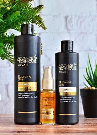 Набор для волос с комплексом nutri 5 "драгоценные масла" advance techniques by avon из 3-х продуктов