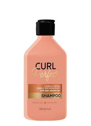 Безсульфатный шампунь deliplus curl perfect с кокосовым маслом и маслом ши для волнистых и вьющихся волос, 400