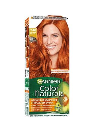 Фарба для волосся garnier color naturals, №7.40 вогненний мідний