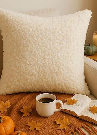 Подушка декоративна ideia 55х55 см штучне хутро гіпоалергенне молоко