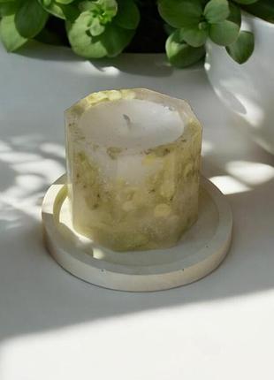 Природна симфонія: зелена гортензія - свічка 5*5,5 см, 15 годин горіння, з ароматом тюльпан