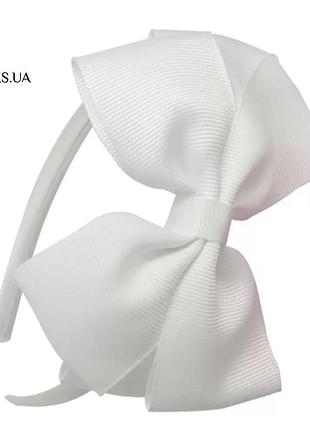 Детский обруч для волос с бантиком цвет белый