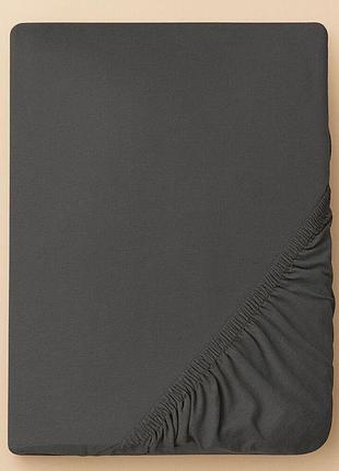 Простынь трикотажная 140/160х200х35 см на резинке ideia, эластичная, трикотаж, хлопок т/серая