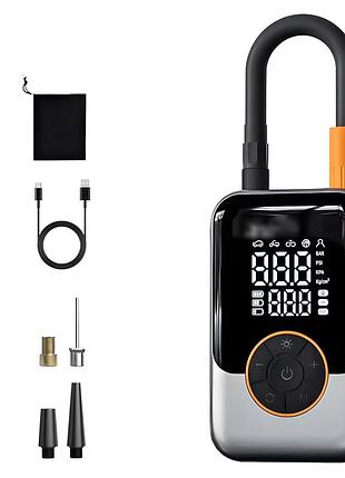 Портативний бездротовий компресор st-221 150psi з led-підсвіткою і акумулятором 3000 мач