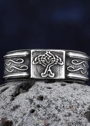 Кольцо дерево жизни , нержавеющая сталь 21мм