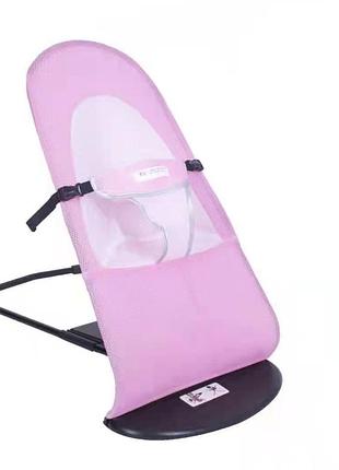 Детский шезлонг-качалка baby balance розовый