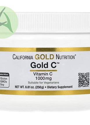 California gold nutrition, gold c, вітамін с, порошок, 1000 мг, 250 г