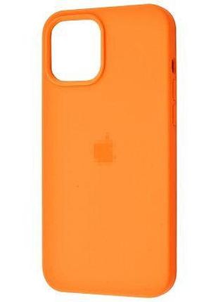 Чехол silicone case full для apple iphone 15 (6.1") черный оранжевый