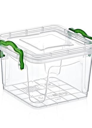 Пластиковый контейнер для пищевых продуктов с крышкой senyayla plastik 2710 судок с защелками 1,8 л forkopt