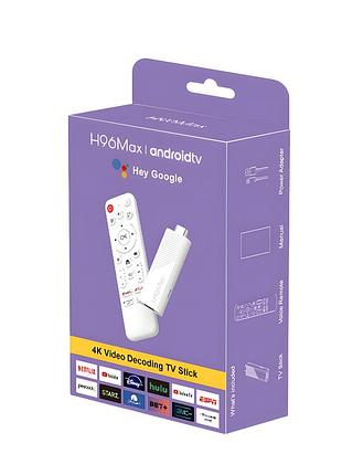 Медиаплеер смарт-приставка tv stick h96 max h313 android 14.0 2/16 гб 4k wifi 6 голосовое управление