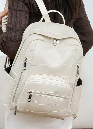 Жіночий рюкзак міський коричневий еко-шкіра