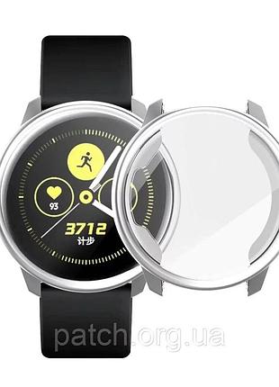 Защитный чехол для samsung galaxy watch active глянцевый серебро