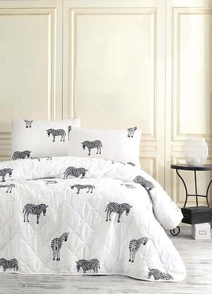Покривало стьобане з наволочкою 200x220 zebra eponj home