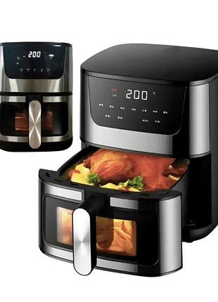 Мультипіч-аерофритюрниця rainberg rb-2268 із сенсорним керуванням аерогриль для хрусткої та дієтичної їжі фрітюрниця без олії