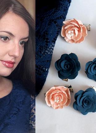 Заколки для волос "пудровый сапфир"(1шт)