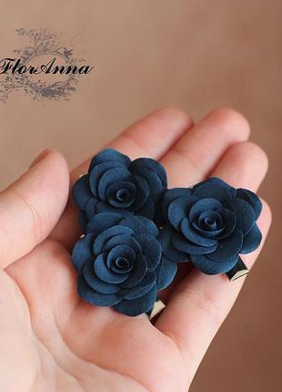 Заколки для волос "пудровый сапфир"(1шт)