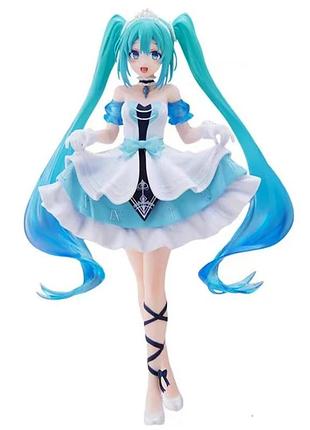 Фігурка hatsune miku 20 см (аніме-герой) у біло-блакитному дизайні