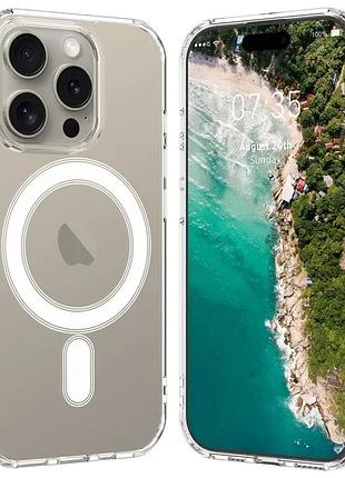 Чехол clear case magsafe magnetiс для iphone 16 pro прозрачный