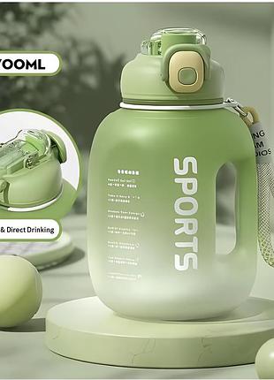 Эко-бутылка для воды 1700 мл зеленая (bpa free, удобная ручка)