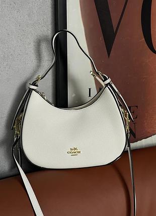 Сумка багет coach kleo белый классический е
