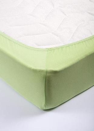 Простынь трикотажная на резинке 160х200 салатовый