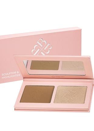 Палетка для контуринга лица bogenia angelic 2 в 1 скульптор и хайлайтер 004