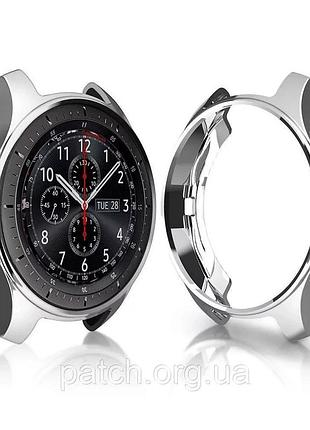 Защитный силиконовый чехол для samsung galaxy watch 46 мм / gear s3 frontier серебро