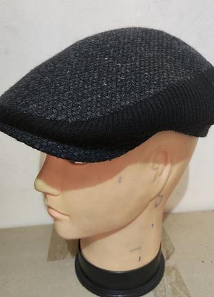 Кепка мужская классическая реглан шерстяная теплая tain осень зима флис уши чёрный