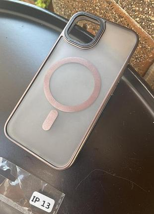 Чохол (накладка) apple iphone 13 pro max, perfect case, magsafe, titanium black, чорний☎📴📞