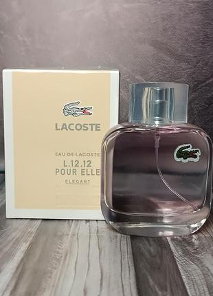 Жіноча туалетна вода lacoste l.12.12 pour elle elegant (лакоста пур ель елегант) 90 мл