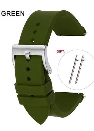 Силіконовий ремінець для samsung galaxy watch 4 40 mm / classic 42 mm / 44 mm / classic 46 mm / watch 5 / active зелений