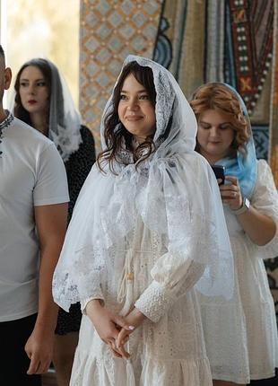 Палантин в церковь для крестной удлиненный