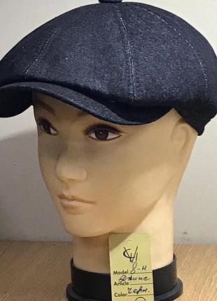 Кепка мужская восьмиклинка хулиганка джинсовая чёрная демисезонная comfort heads весення осенняя слимтекс 63