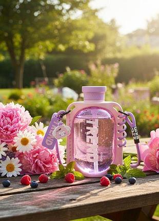 Фиолетовая бутылка для воды trend 780 мл с ремешком и антискользящим покрытием