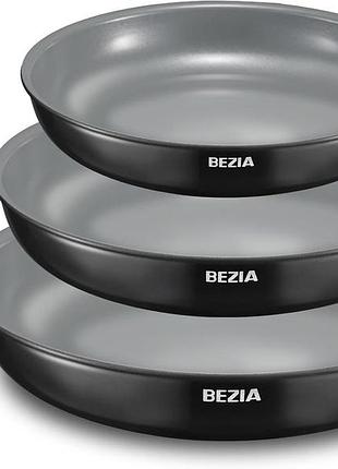 Набір сковороди bezia зі знімною ручкою, набір сковороди з керамічним покриттям, 3 сковорідки 1 ручка