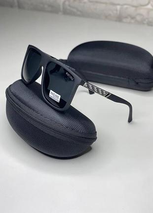 Чоловічі сонцезахисні окуляри matrix polaroid квадратні великі чорні матові окуляри антиблікові з поляризацією