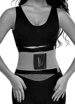 Пояс-корсет женский тренировочный для поддержания спины powerplay 4305 (110*24 см) черно-серый ve-33